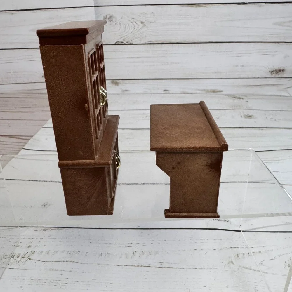 Bandai Maple Town Story 1985 Dining Room China Cabinet Hutch‎ Desk Dollhouse